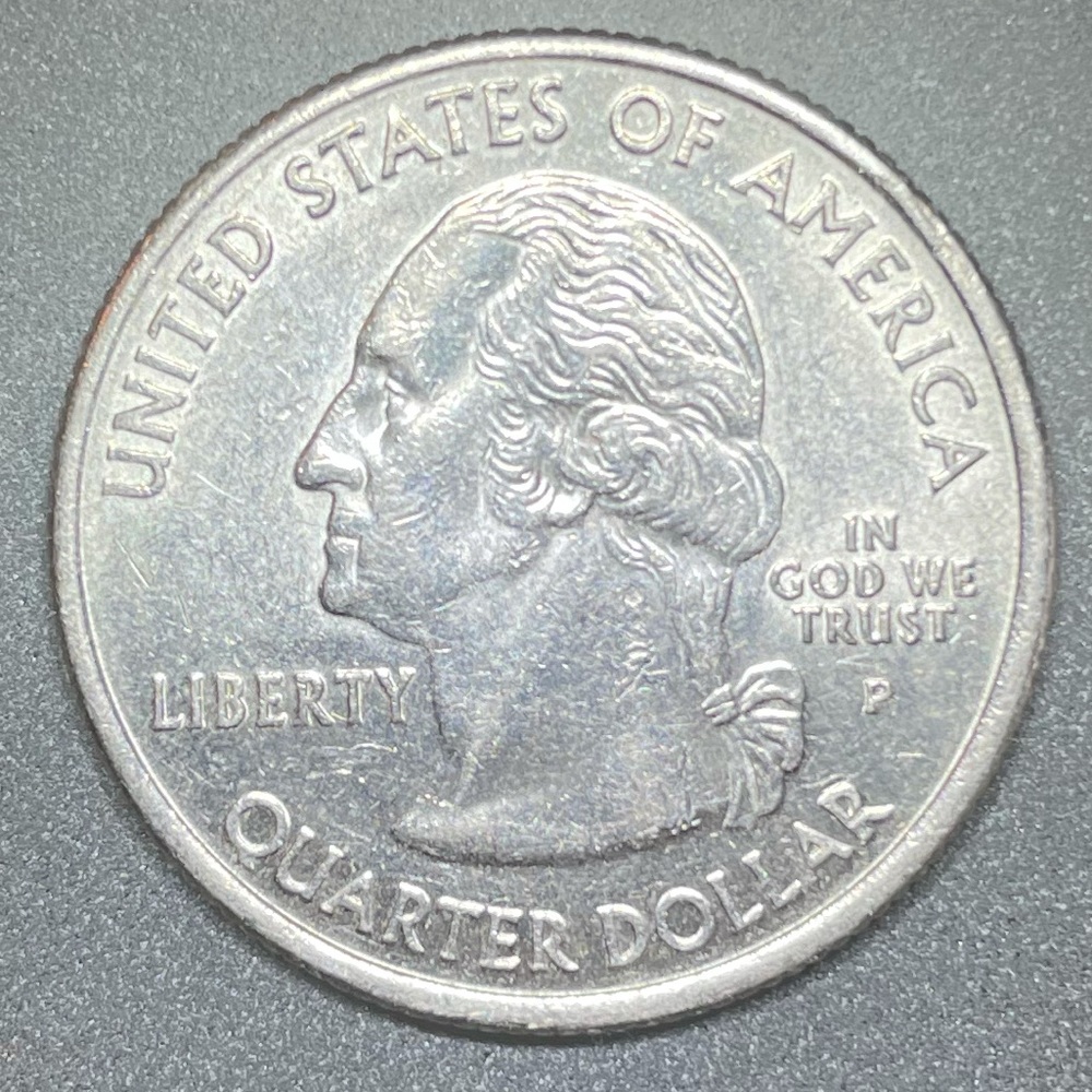 2004 P Mint Error Iowa Quarter Die Break Misalign